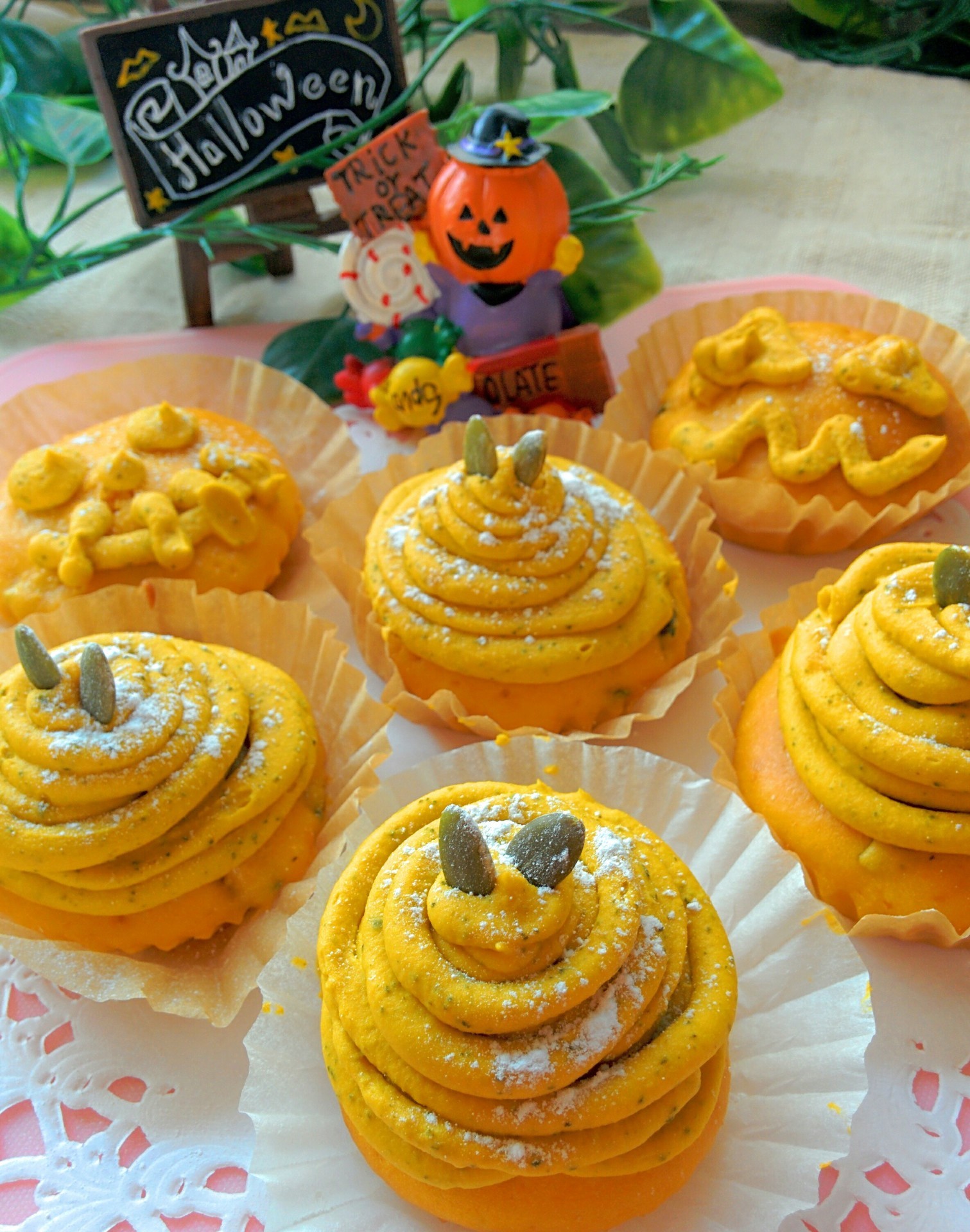 ハロウィンのカップケーキ かぼちゃケーキ Himawari